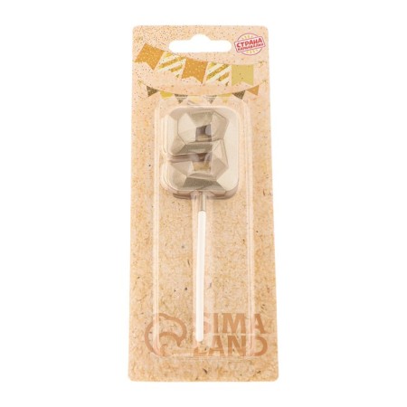 Candle in the cake on the skewer "Almaz", the number "9", champagne, 4.8x2.6 cm-6