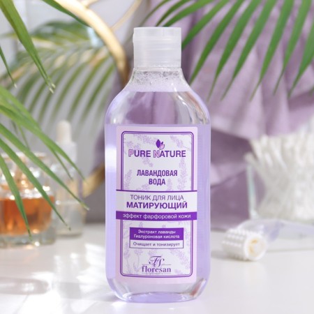 Floresan Pure Natural Tonic Mating "lavender water" Effect of porcelain leather, 300 ml