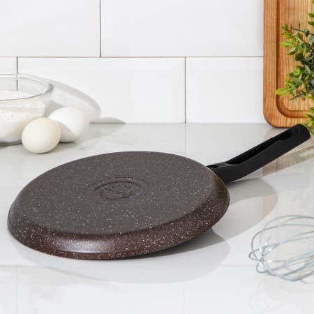 Pancake pan, d = 22 cm, plastic handle, anti -stick coating, color coffee marble-1
