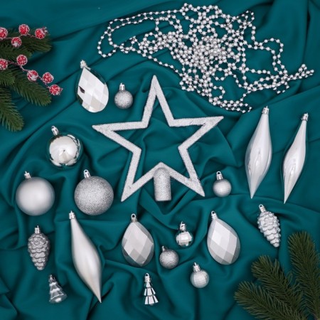 Set of jewelry plastic 50 pcs "Andromeda" silver
