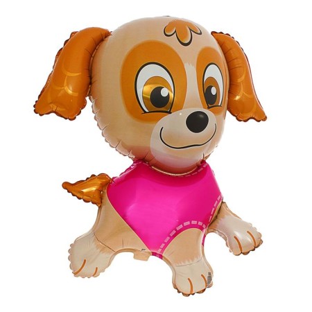 Foil ball 12 "Puppy in pink", for a wand