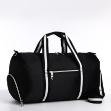 Board Road on a zipper, external pocket, shoe compartment, long belt, black color