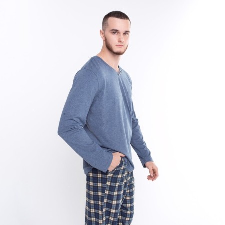 Kit (longshit, trousers) male, dark blue color, size 58-4