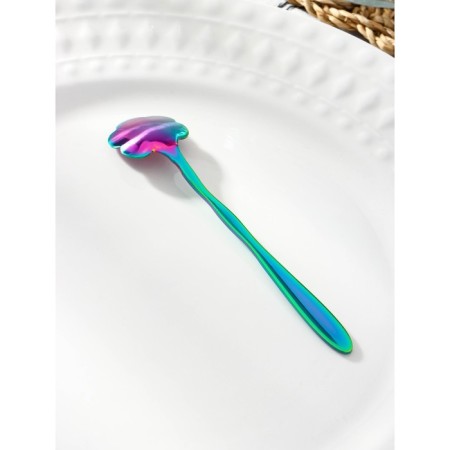 Spoon dessert Magistro "flower", length 12.5 cm, twisted, chameleon color-2