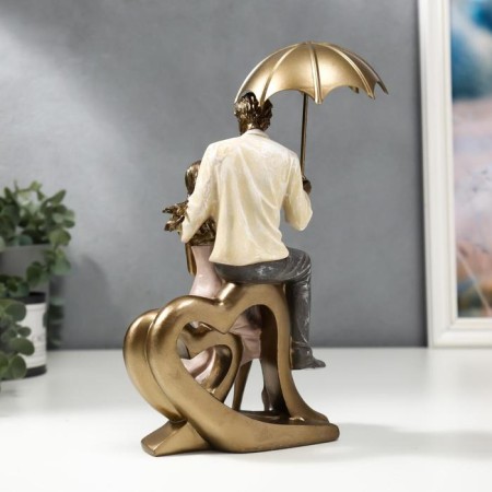 Polystone souvenir "couple on the heart under an umbrella" 22.5x11x14.5 cm-3