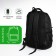 Male backpack on a zipper, 4 outer pockets, black/green color