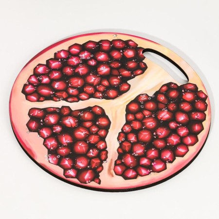 Board cutting round kitchen "Pomegranate in the section", 25.5 cm-2