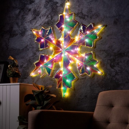 LED figure "Snowflake" 80 × 80 cm, plastic, 220 V, 8 modes, glow warm white