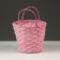 Wicker basket, D16 x 13.5 x 20 cm, pink, bamboo