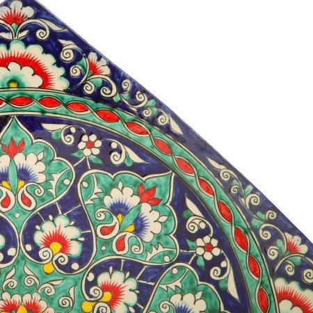 Largan Rishtan ceramics "Patterns", 32 cm, square, blue mix-8