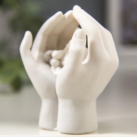Souvenir Polystone "Angel Sleeping in the palms" 6.7x5.5x4.3 cm-1
