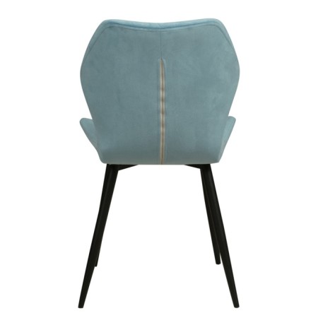 Chair "Dora y", velor tenerife Dusty Blue / Metal Black-2