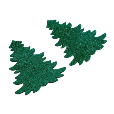 Decor "Christmas tree" on an adhesive basis, set of 2 pcs.