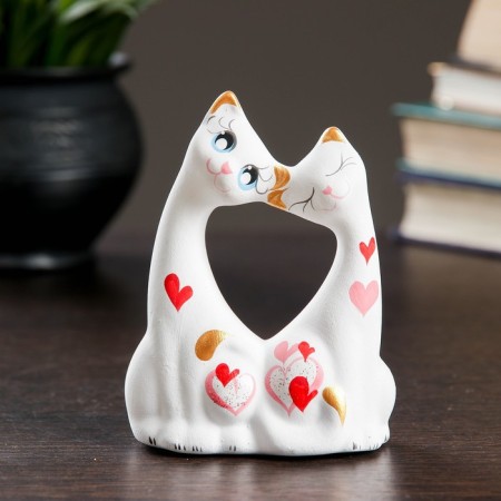 Figure "Cats Lovers" White 5x9x11cm