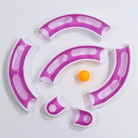 A toy for cats "Pigger" 2-B-1 "Circle and Wave" with 2 assembly options, white/purple-5