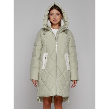 Coat insulated winter female, size 48, color light green-4