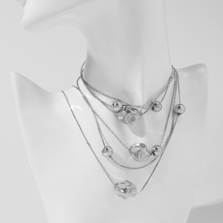 Beads "desire" serenity, silver color, 50cm-3