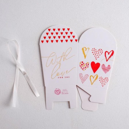 Bonbonniere box, gift packaging, “With Love”, 7.5 x 8 x 7.5 cm-3