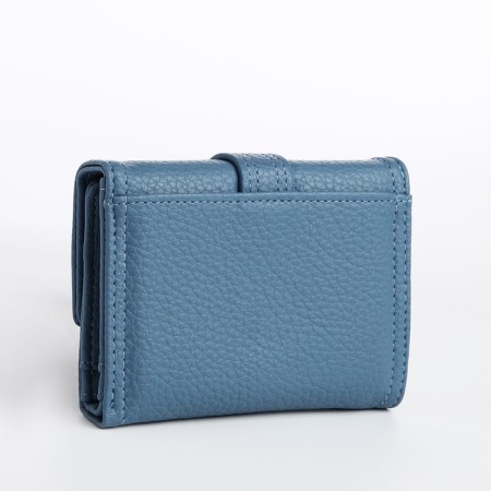 Women's wallet on the button, blue color-1