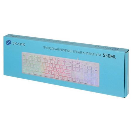 Keyboard Rlit 550ML White Usb Slim Multimedia Led-7
