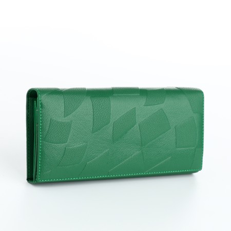 Women's wallet on magnets, green color