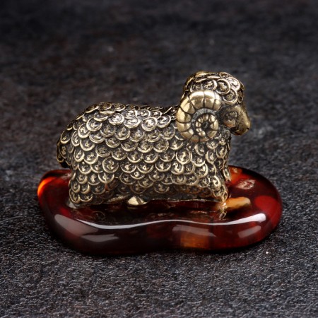 Souvenir "Baran Cash", Brass, Amber-1