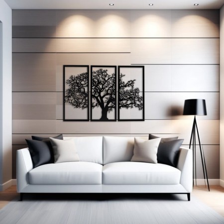 Nast -wall decor, panel for the interior "tree", 3 modules 57 x 27 cm-2