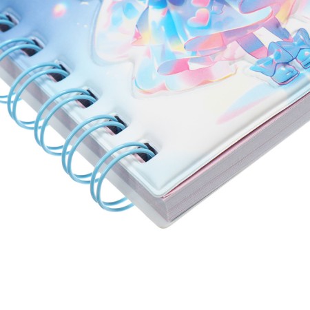 Notebook Gift Book on the comb 80l, line, color block, cover. 3D anime (10.2x10.5cm) 10539-3