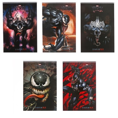 Album for drawing A4, 30 Venom sheets, covered cardboard, perforation for separation, block 100 g/m2, mix