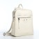 Women's backpack made of artificial leather with lightning, 3 pockets, milk color