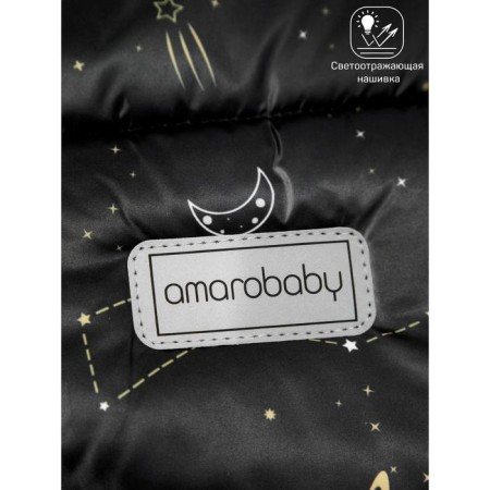 Envelope winter fur Amarobaby Snowy Baby "Cosmos", black color, 85 cm-2