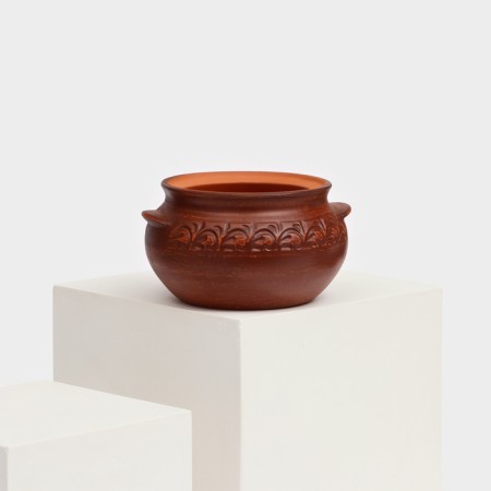 Loli baking pot, without a lid, decor. red clay, 0.6 l, mix-3