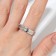 Ring Xuping relief, white color in silver, size 17