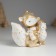 Polystone souvenir "Fox in a scarf with white owl" 9.5x5x9.5 cm