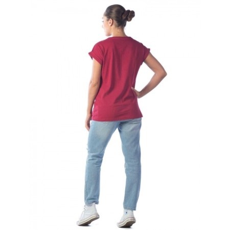 Female T -shirt, size 46, burgundy color-3