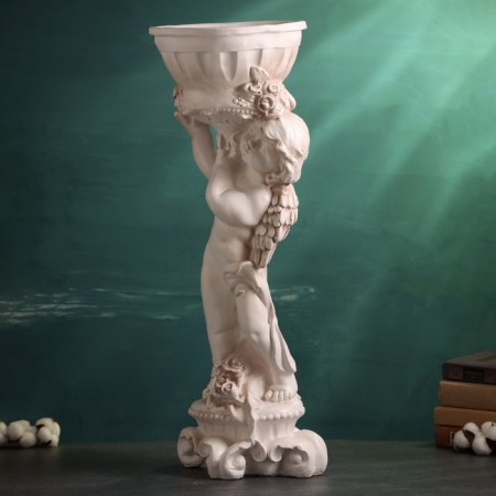 Figure pot "Angel with roses", aged, 1.8 l/ 24x24x70cm-2