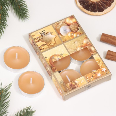 A set of tea candles of aromatic "cinnamon", 6 pcs