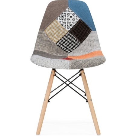 Wooden chair multicolor array of beech/metal/fabric, natural/colored 47x50x84 cm-1