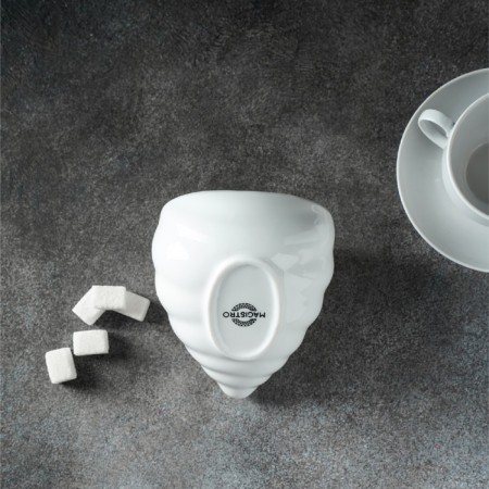 Porcelain Sugar Magistro "shell", 330 ml, white color-7