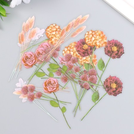 Set of stickers "Flowers. Fasty pink" 30 pcs 8.5x11 cm