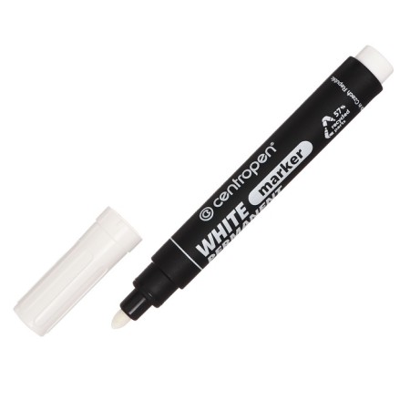 Permanent marker 5.0 mm centropen 8586, line 2.5 mm, white color-2