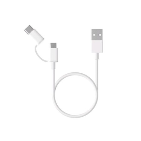 Cable Xiaomi Mi 2-In-1 USB Cable Micro-USB To Type-C, 0.3 m, white (SJV4083TY)