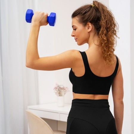 Vinyl dumbbells onlytop, 2.5 kg, blue color-2