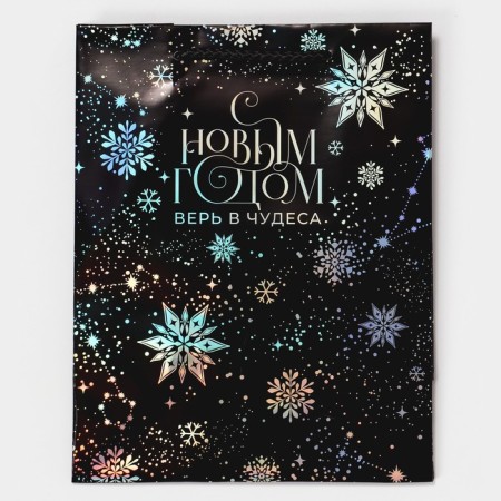 Package Holographic "Dance of Snowflakes", 18 x 23 x 10 cm, New Year-6