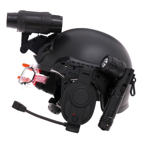 The helmet of the policeman "Super Agent", light and sound effects, works from batteries-1