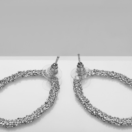Earrings Metal "Orbit", silver color-2