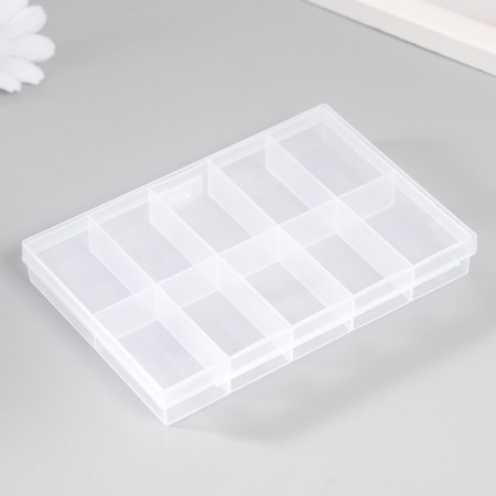 Casket Plastic for trifles "rectangular" transparent 10 compartments 9x13x1.7 cm-2