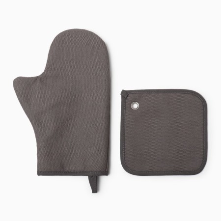 Set of kitchen. Freedom Grey mittens 20x28cm, severity 17x17cm, 56%flax, 44%HL-2