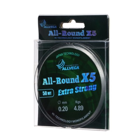 Monophile Fine allvega All-Rund X5, diameter 0.20 mm, test 4.89 kg, 50 m, transparent-1