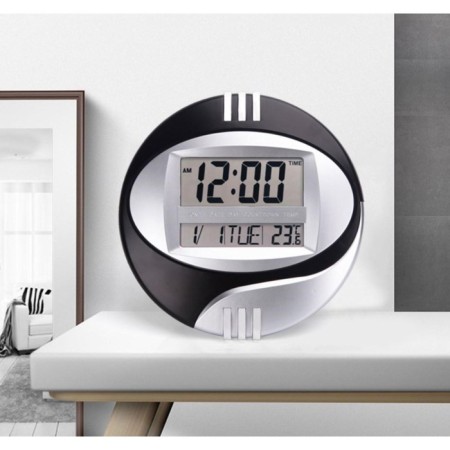 Electronic, wall, desktop watches, 26 x 26 cm, black-1